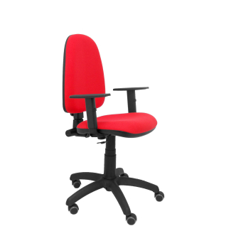 Fauteuil de Bureau Modèle Ayna  Tissu BALI Rouge Accoudoirs Réglables