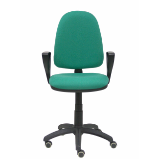 Ayna bali green chair arms fixed wheels parquet