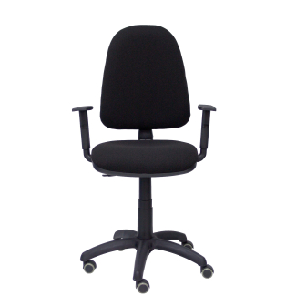 Ayna bali black chair wheels adjustable armrests parquet