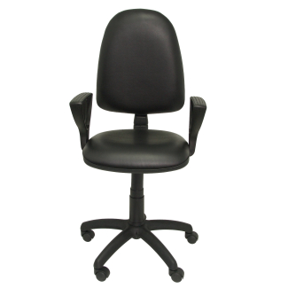 Ayna black imitation leather chair with arms