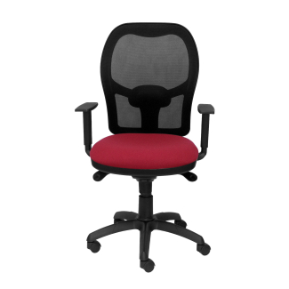 Fauteuil de Bureau Modèle Jorquera  Tissu BALI Rouge Accoudoirs Réglables