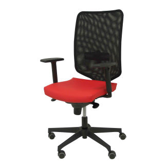 Fauteuil de Bureau Modèle Ossa Negra  Maille Rouge Accoudoirs Réglables