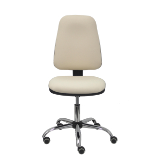 Fauteuil de Bureau Modèle Socovos  Simili cuir Blanc Sans Accoudoirs