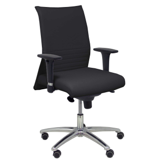 Fauteuil de Bureau Dossier Bas Modèle Albacete Conf. XL  Cuir Noir Accoudoirs Réglables