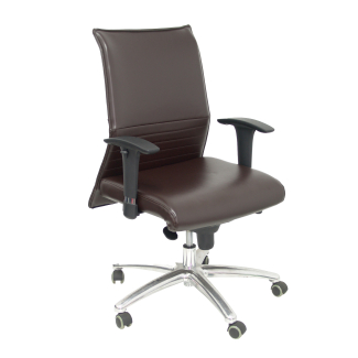 Fauteuil de Bureau Dossier Bas Modèle Albacete Conf. XL  Simili cuir Marron Accoudoirs Réglables