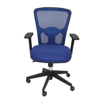 Chair Pozuelo backrest in blue mesh and seat in fabric BALI blue color