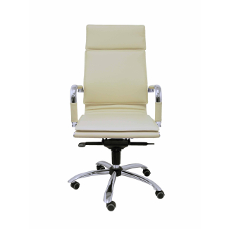 PIQUERAS Y CRESPO Executive armchair Yeste upholstered in cream PU leather