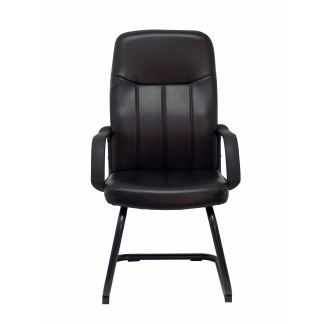 Black imitation leather armchair Aragon