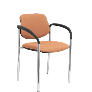 Villalgordo fixed bali brown chair chrome chassis with arms