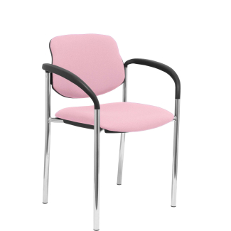 Bali Villalgordo fixed chair with arms rose chassis chrome