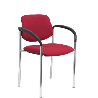 Bali Villalgordo fixed chair with arms chassis chrome garnet