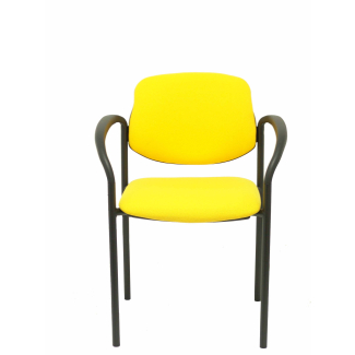 cadeira fixa Villalgordo bali chassis preto amarelo com braços