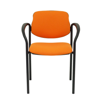 Villalgordo fixa cadeira laranja bali chassis preto com braços