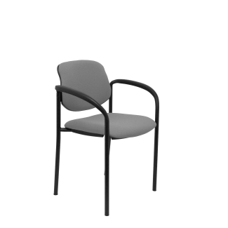 Villalgordo fixed chair bali gray black chassis with arms