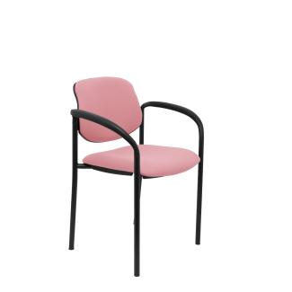 Bali Villalgordo fixed chair pink black chassis with arms