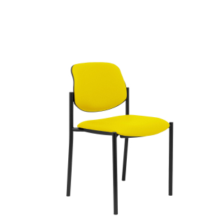 cadeira fixa Villalgordo similpiel chassis preto amarelo