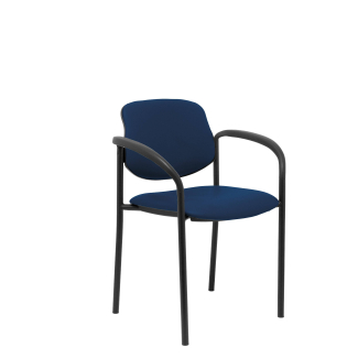 Fixed chair Villalgordo similpiel navy black chassis with arms