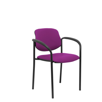 Fixed chair Villalgordo similpiel purple black chassis with arms