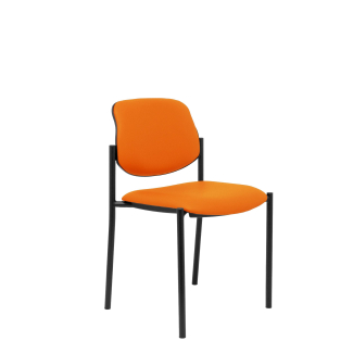 Villalgordo cadeira laranja fixa chassis preto similpiel