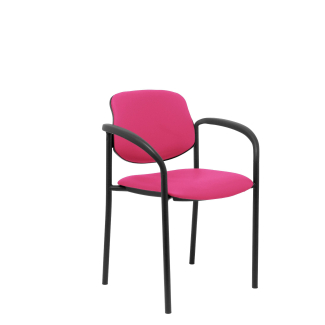 Villalgordo similpiel cadeira fixa chassis preto rosa com braços
