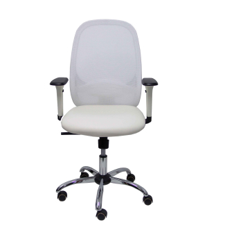 Fauteuil de Bureau Modèle Cilanco  Simili cuir Blanc Accoudoirs Réglables