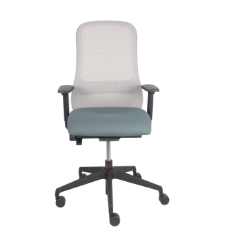 Silla Souly negra traslack malla gris asiento gris brazo 2D con lumbar