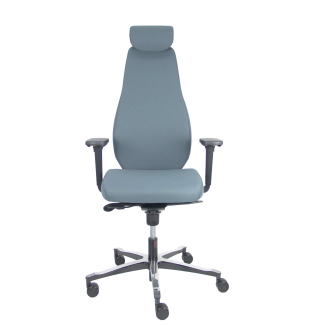 Silla Bjarg traslack bondai gris brazo 3D base cromada cabecero y lumbar