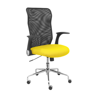 Minaya mesh chair seat backrest black bali yellow