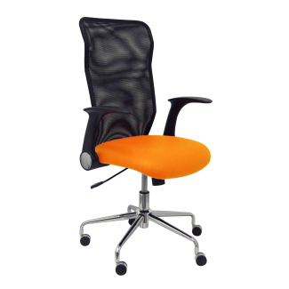 Fauteuil de Bureau Modèle Minaya  Simili cuir Orange Accoudoirs Relevables