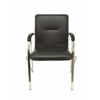 Balsa Pack 2 chairs similpiel black chrome structure