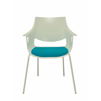 Pack 3 chairs white blue seat cover Saceruela