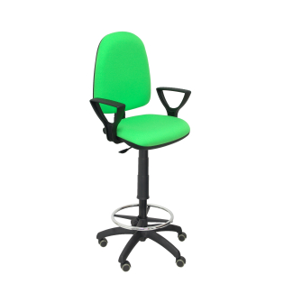 Ayna bali pistachio green stool arms fixed wheels parquet