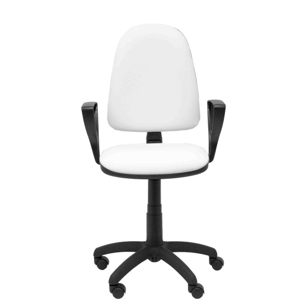 Fauteuil de Bureau Modèle Ayna  Simili cuir Blanc Accoudoirs Fixes