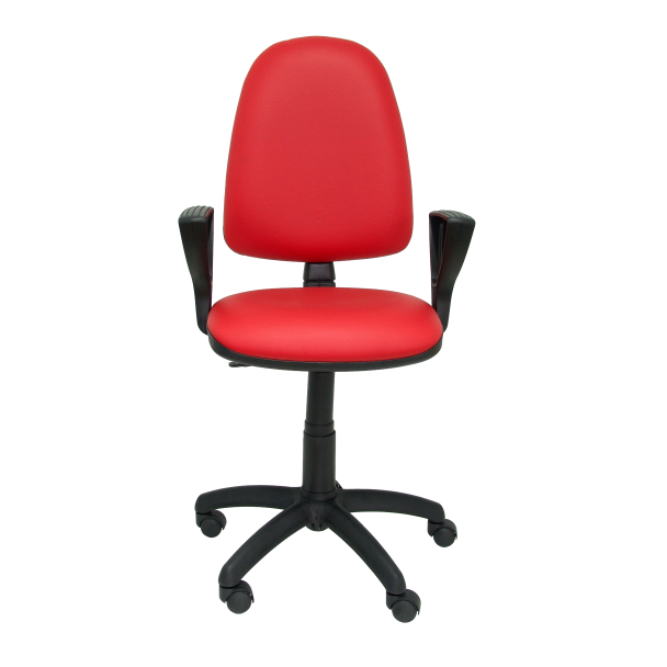 Fauteuil de Bureau Modèle Ayna  Simili cuir Rouge Accoudoirs Fixes