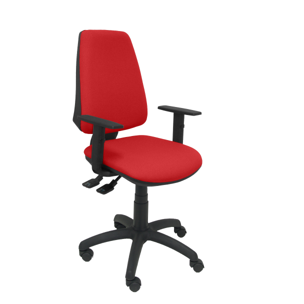 Fauteuil de Bureau Modèle Elche S  Tissu BALI Rouge Accoudoirs Réglables