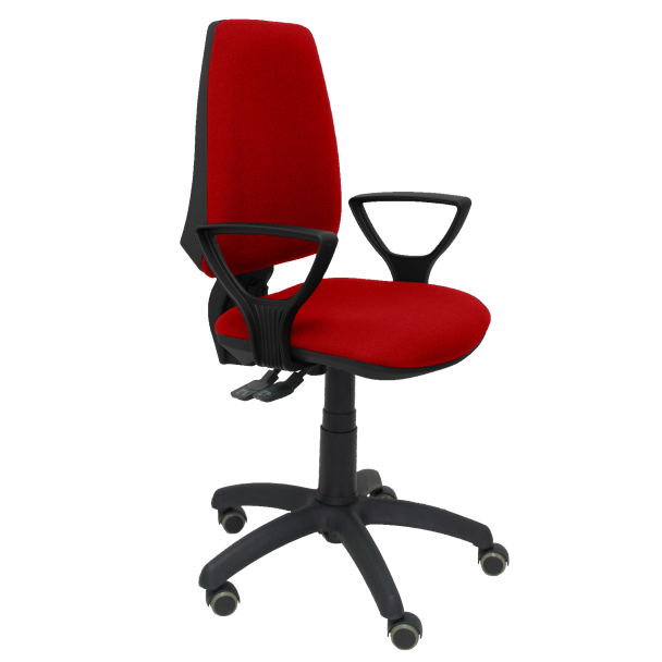 Fauteuil de Bureau Modèle Elche S  Tissu BALI Rouge Accoudoirs Fixes