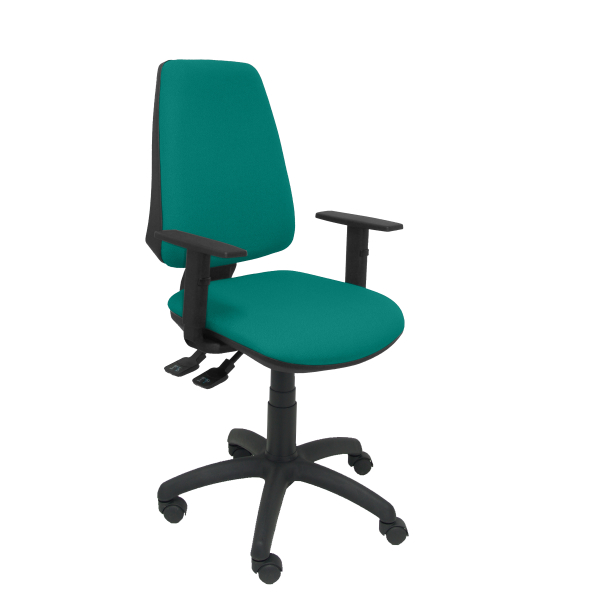 Fauteuil de Bureau Modèle Elche S  Tissu BALI Vert Accoudoirs Réglables