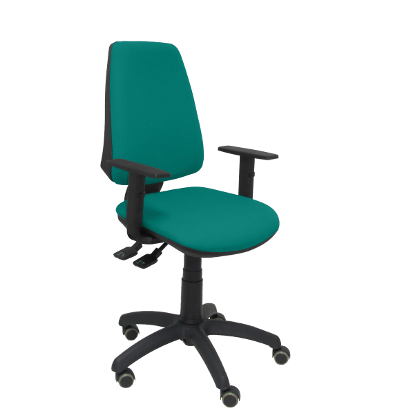 Fauteuil de Bureau Modèle Elche S  Tissu BALI Vert Accoudoirs Réglables