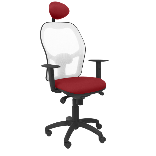 Fauteuil de Bureau Modèle Jorquera cabecero  Tissu BALI Rouge Accoudoirs Réglables