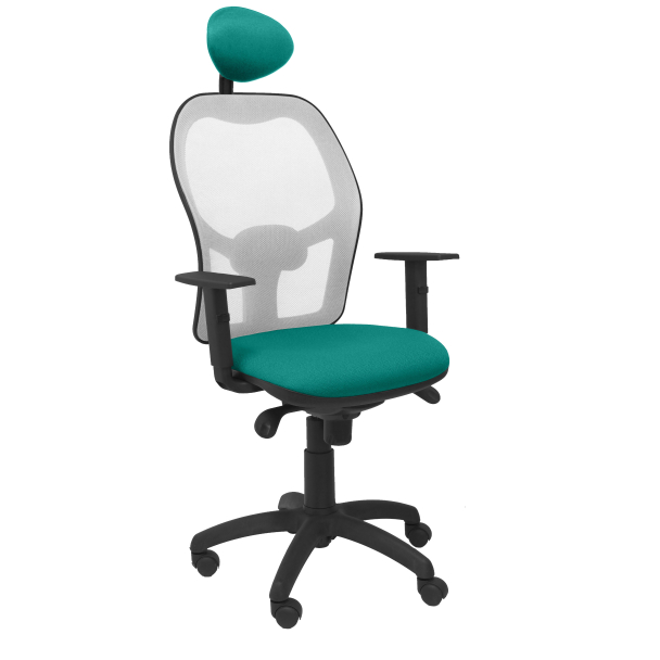 Fauteuil de Bureau Modèle Jorquera cabecero  Tissu BALI Vert Accoudoirs Réglables