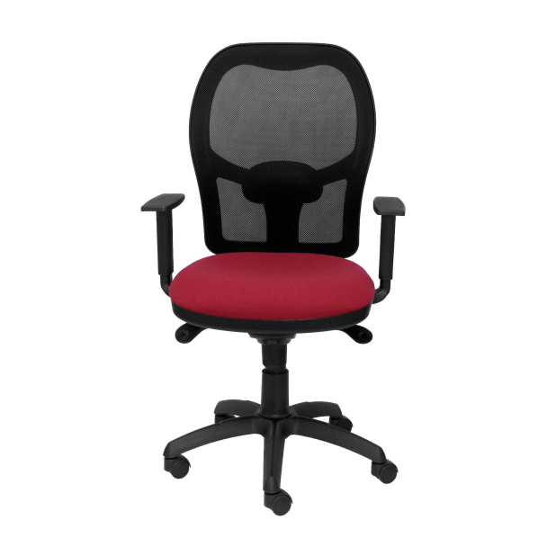 Fauteuil de Bureau Modèle Jorquera  Tissu BALI Rouge Accoudoirs Réglables