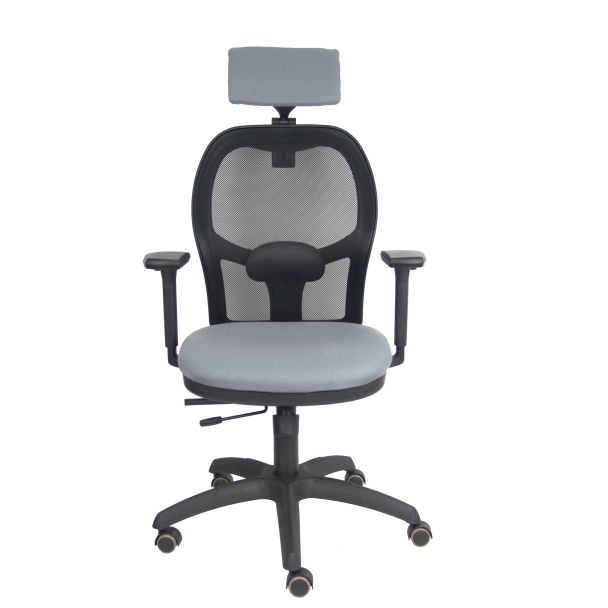 Silla Jorquera traslack malla negra asiento bali gris brazos 3D cabecero regulable