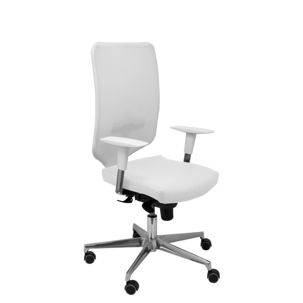 Fauteuil de Bureau Modèle Ossa Blanca  Maille Blanc Accoudoirs Réglables