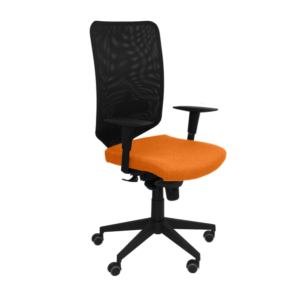 Fauteuil de Bureau Modèle Ossa Negra  Maille Orange Accoudoirs Réglables