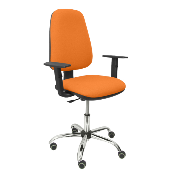 Fauteuil de Bureau Modèle Socovos  Tissu BALI Orange Accoudoirs Réglables