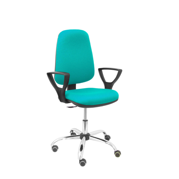 Fauteuil de Bureau Modèle Socovos  Tissu BALI Vert Accoudoirs Fixes