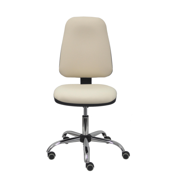 Fauteuil de Bureau Modèle Socovos  Simili cuir Blanc Sans Accoudoirs