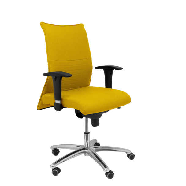 Fauteuil de Bureau Dossier Bas Modèle Albacete Conf. XL  Tissu BALI Jaune Accoudoirs Réglables