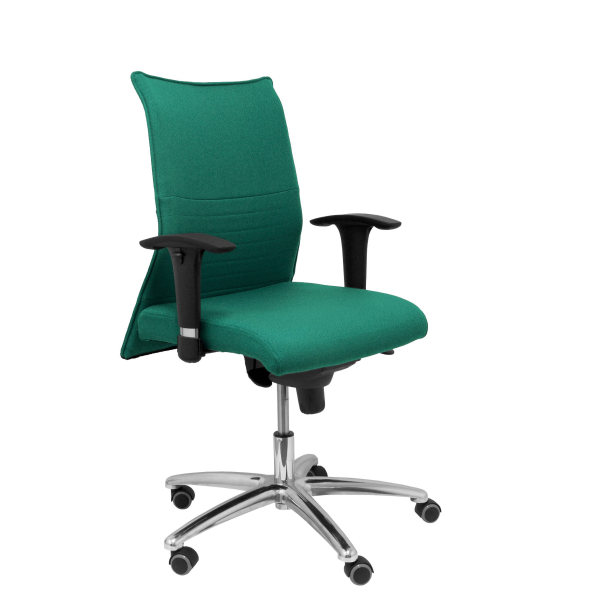 Fauteuil de Bureau Dossier Bas Modèle Albacete Conf. XL  Tissu BALI Vert Accoudoirs Réglables