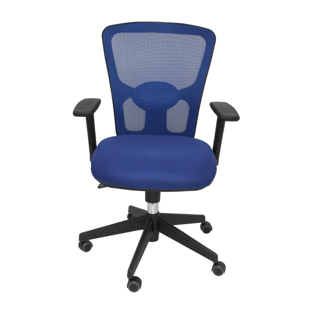 Chair Pozuelo backrest in blue mesh and seat in fabric BALI blue color